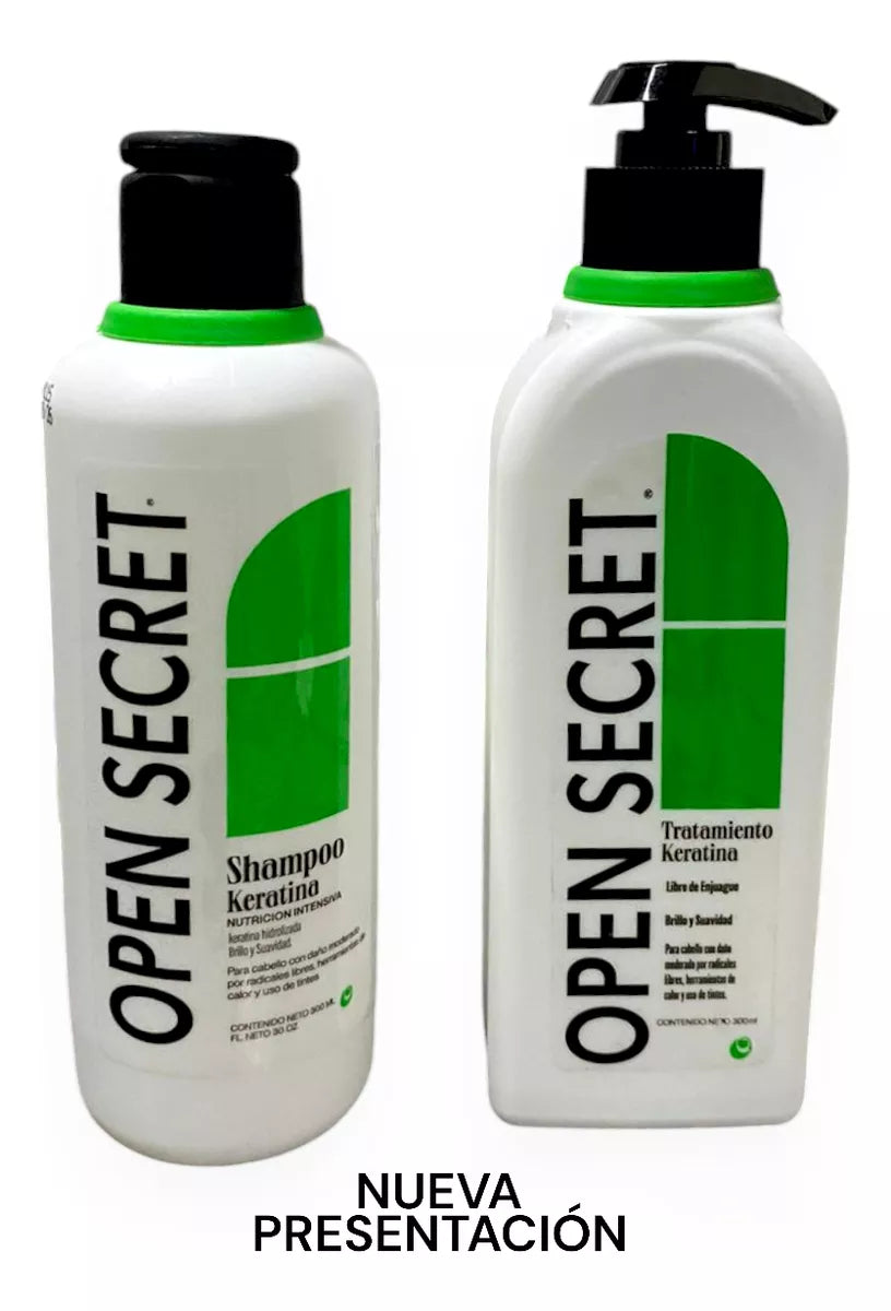 Duo Shampoo Y Tratamiento De Keratina Open Secret 300ml
