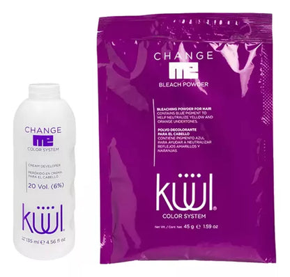 Kit Sobre Polvo Decolorante Azul Kuul 45gr + Revelador