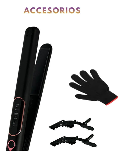 Plancha Profesional Para Cabello Placas Cerámica Negro