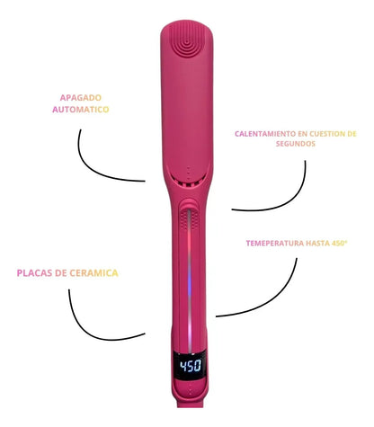 Plancha Profesional Para Cabello Cerámica Rosa 110v-240v