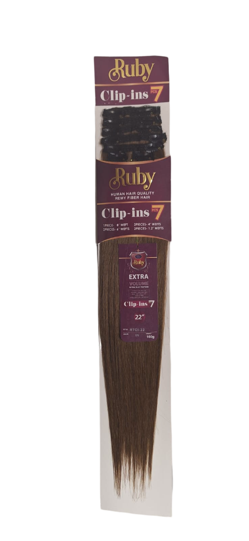 Extensiones Ruby Clip-In 7 Fibra Natural 22 Pulgadas