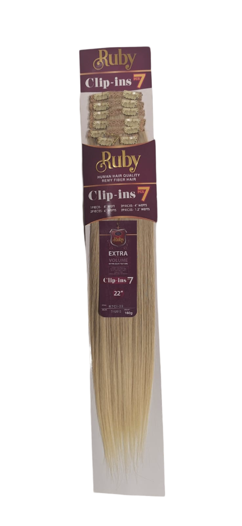 Extensiones Ruby Clip-In 7 Fibra Natural 22 Pulgadas