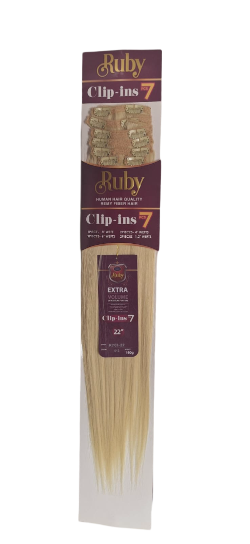 Extensiones Ruby Clip-In 7 Fibra Natural 22 Pulgadas